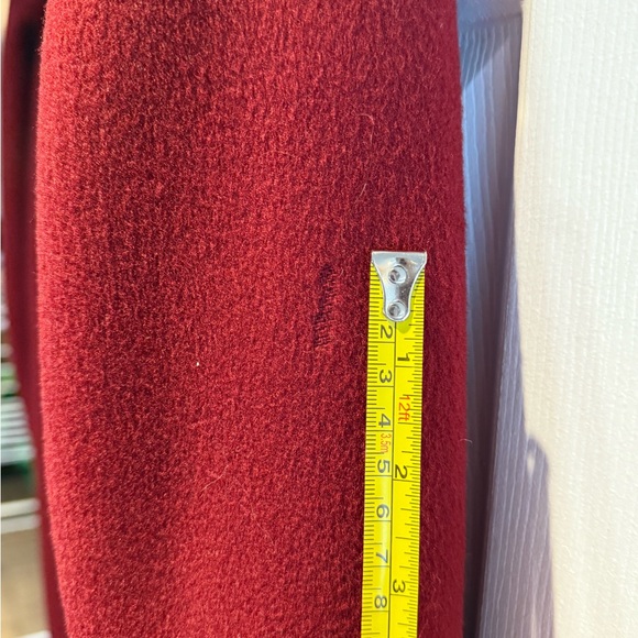 Vintage Red Virgin Wool Full Length Coat - Picture 7 of 8